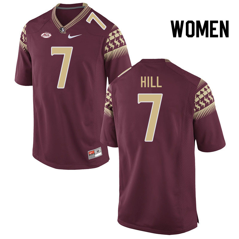 Women #7 Destyn Hill Florida State Seminoles College Football Jerseys Stitched Sale-Garnet - Click Image to Close